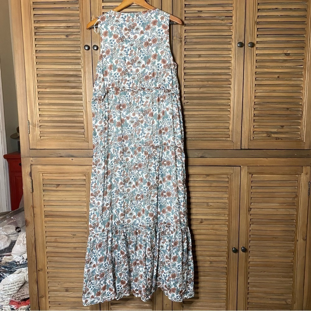 RACHEL ZOE COTTON, soft,breathable, V neck,ruffle edge,lined MIDI SZ-M - Picture 3 of 11